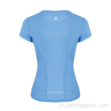 T-Shirt Feminina Umidade Wicking Dry Fit respirável